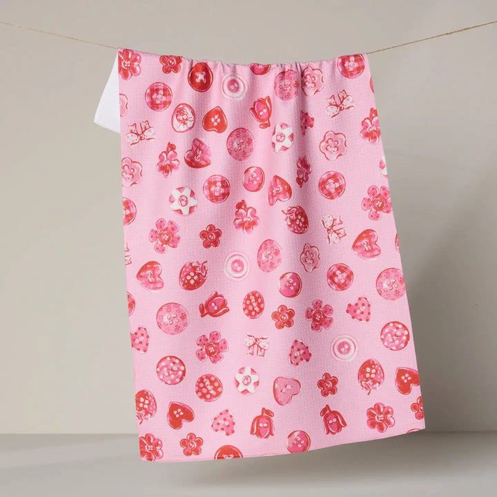 Collecting Buttons Tea Towel by Geometry