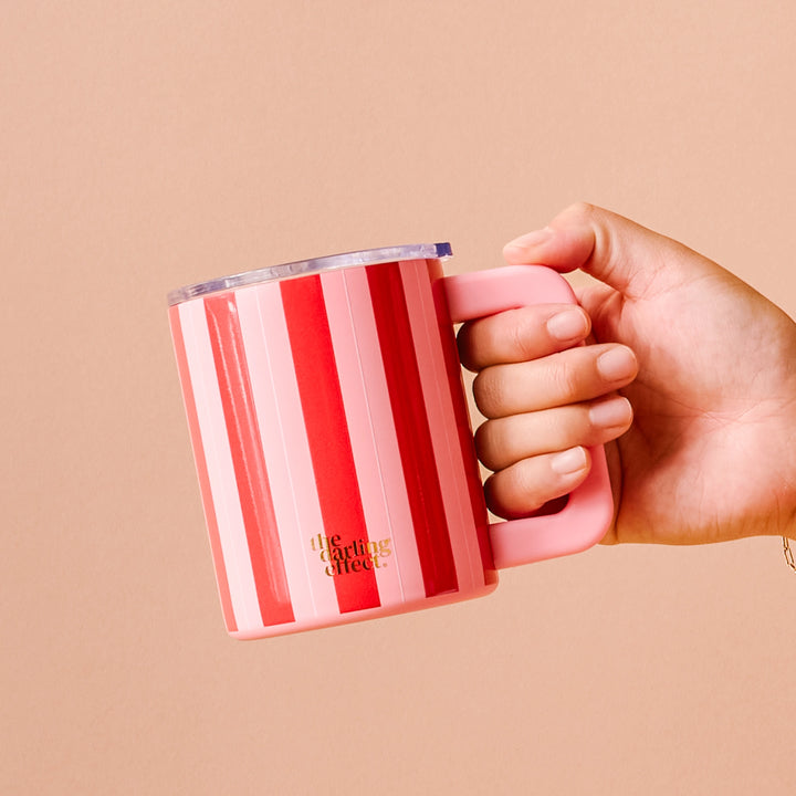 Peppermint Stripes Insulated 14 oz Mug by the Darling Effect