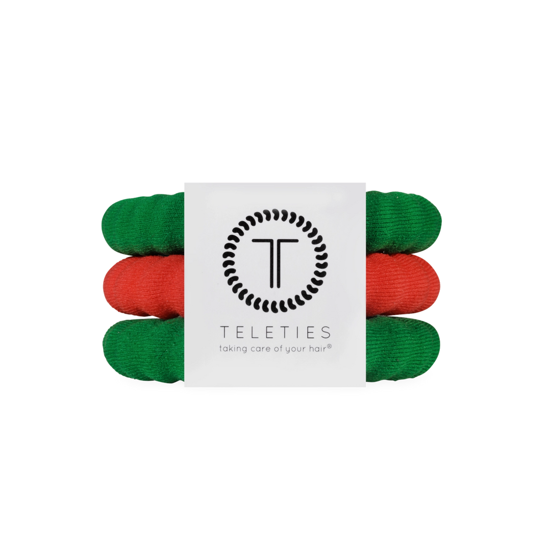 Teleties Nylon Hair Ties - Large Band Pack of 3 - Jolly &amp; Bright (Ships in 1-2 Weeks)