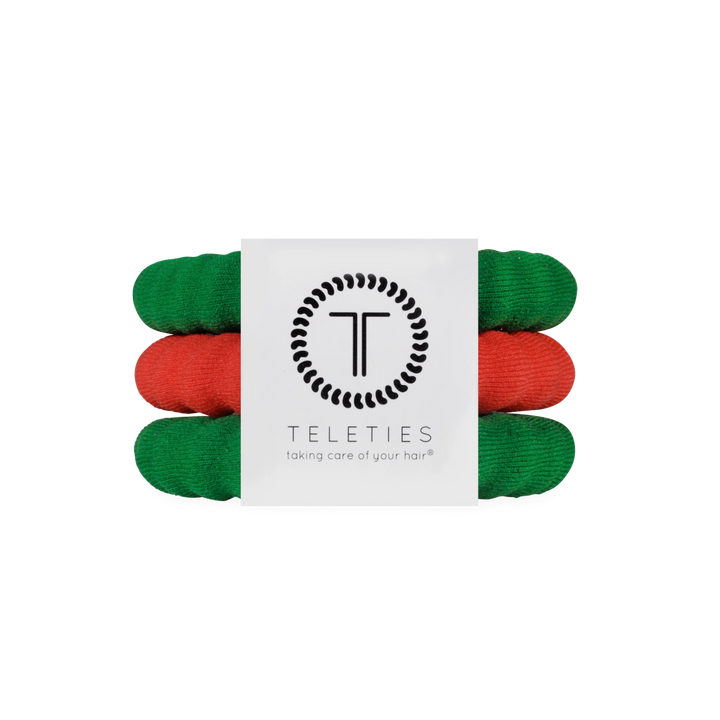 Teleties Nylon Hair Ties - Large Band Pack of 3 - Jolly &amp; Bright (Ships in 1-2 Weeks)
