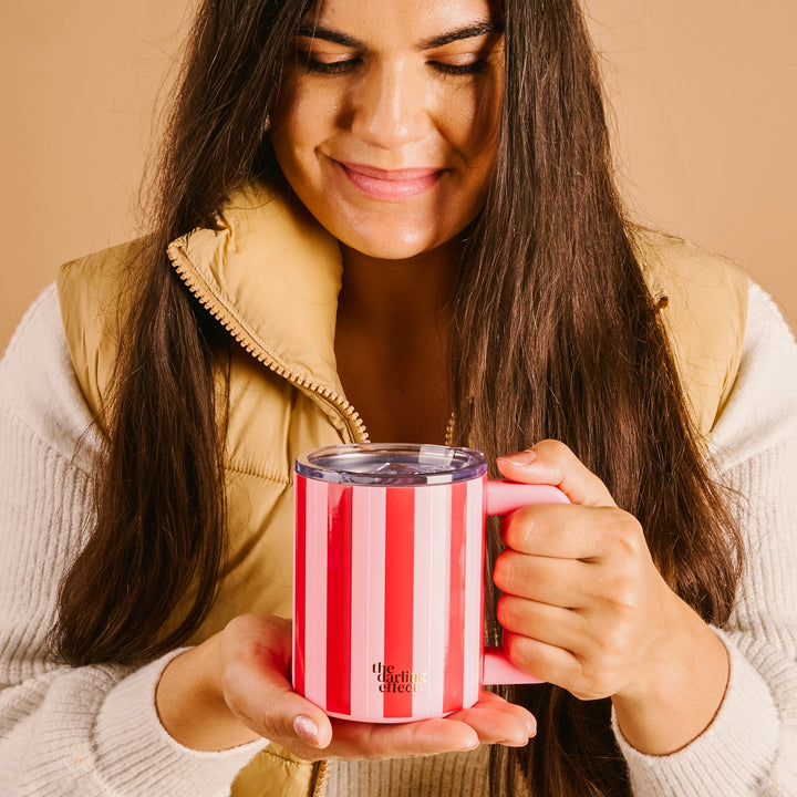 Peppermint Stripes Insulated 14 oz Mug by the Darling Effect