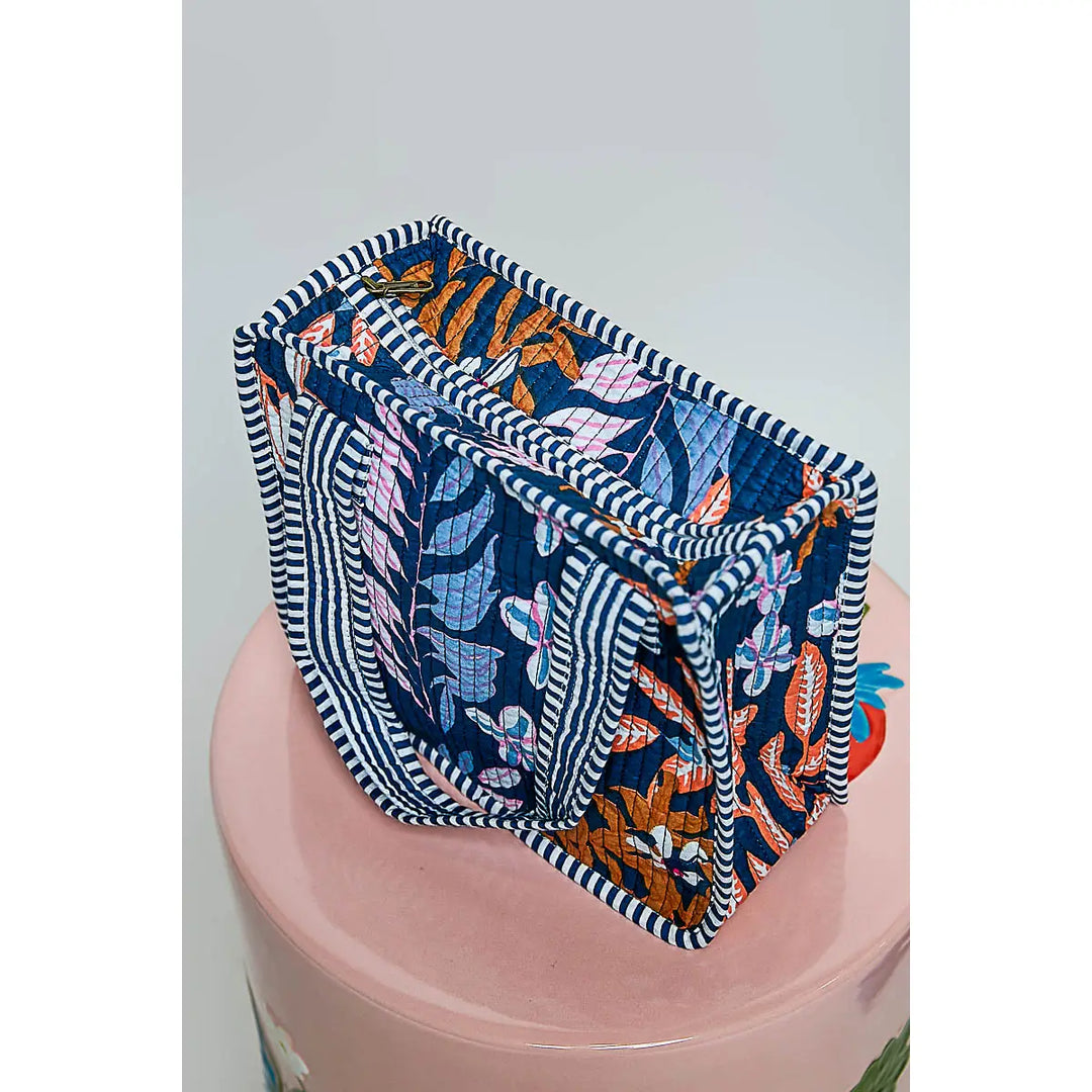 Essentials Mini Quilted Cube Bag - Navy Multi by POL