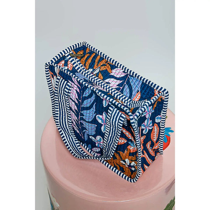 Essentials Mini Quilted Cube Bag - Navy Multi by POL