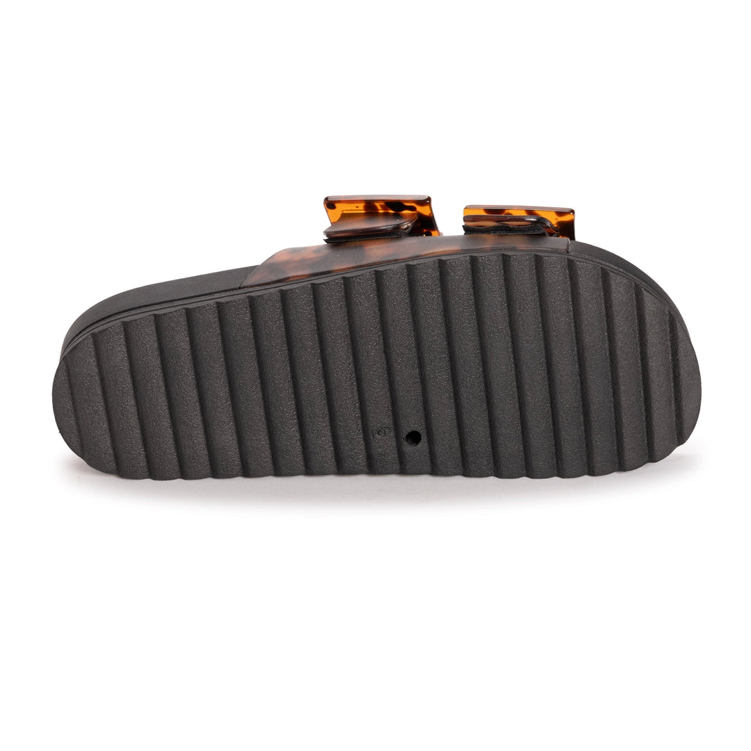 Grand Cayman Lucite Sandal - Black Amber Tortoise by Muk Luks