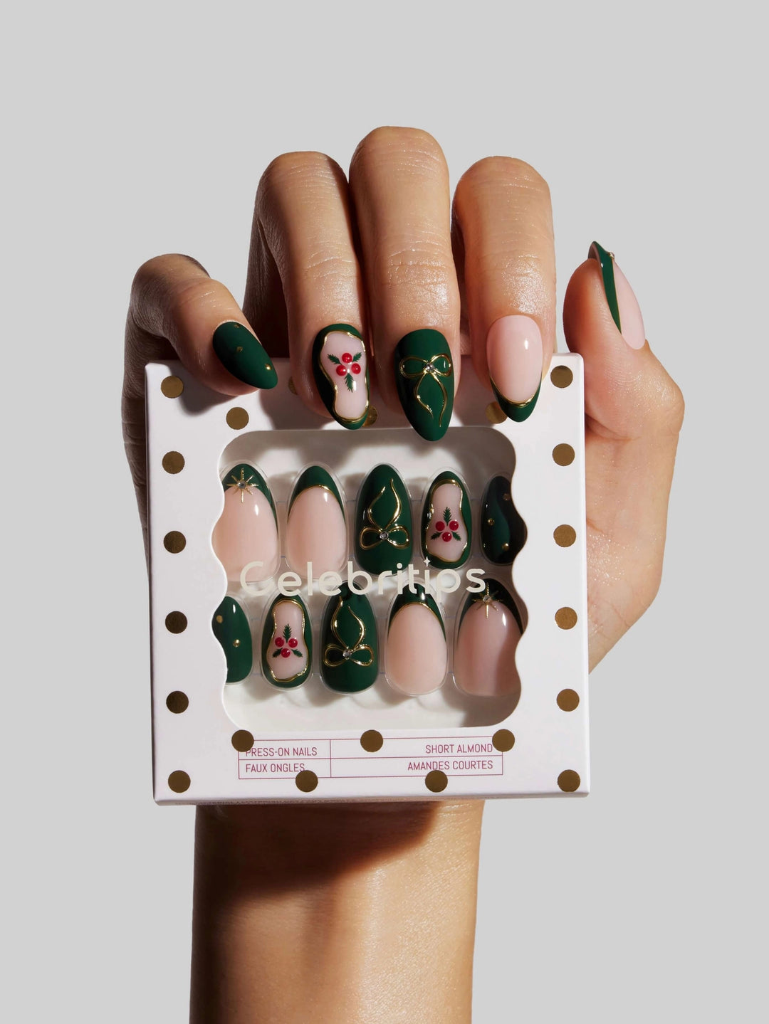 Evergreen Ribbon Press-On Nails by Celebritips