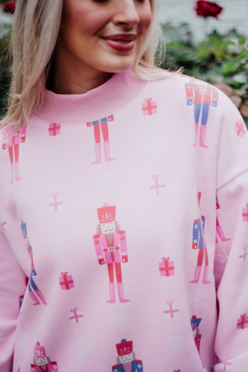 Nutcrackers All Over Pink Sweatshirt by Katydid