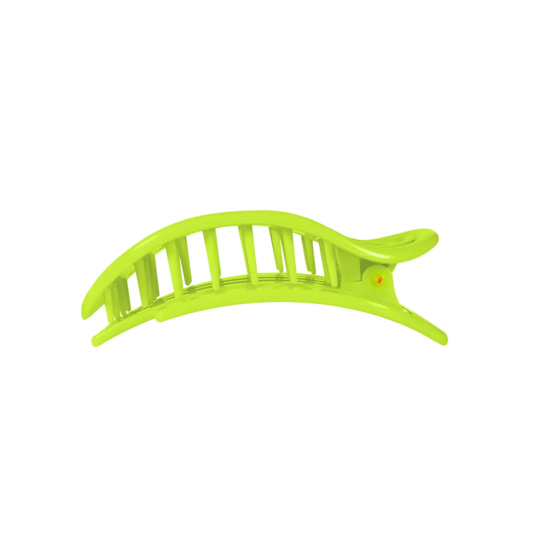 Medium Teleties Flat Oval Clip - Lain Snow Palm Glow