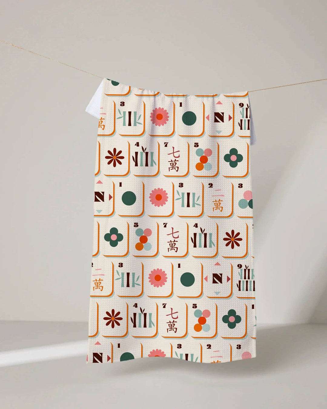 Cypress Tile Toss Tea Towel by Geometry