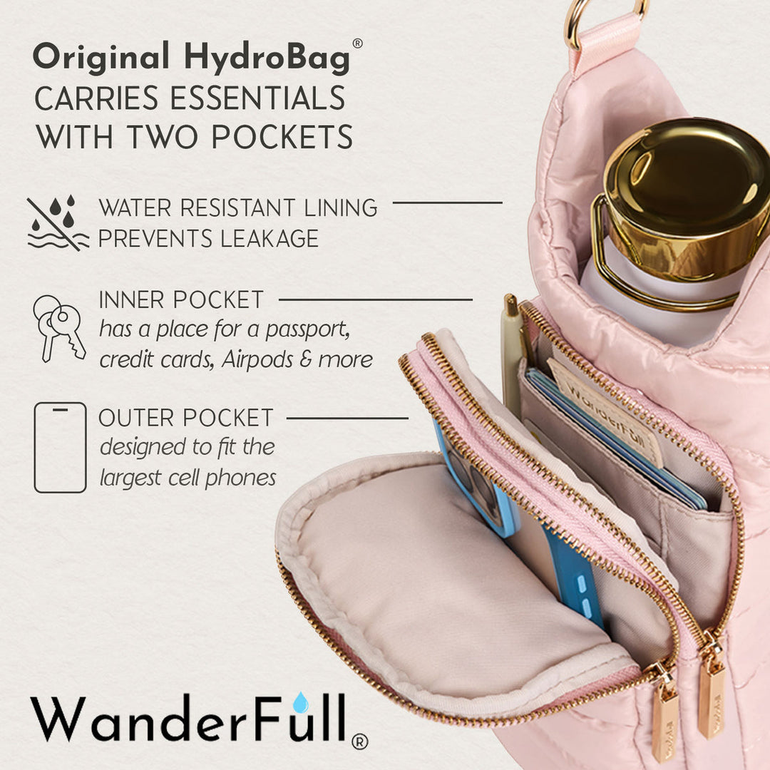 JUNE MARKET: Blush HydroBag® with Blush and Ivory Striped Strap by Wanderfull (Ships in 2-3 Weeks)