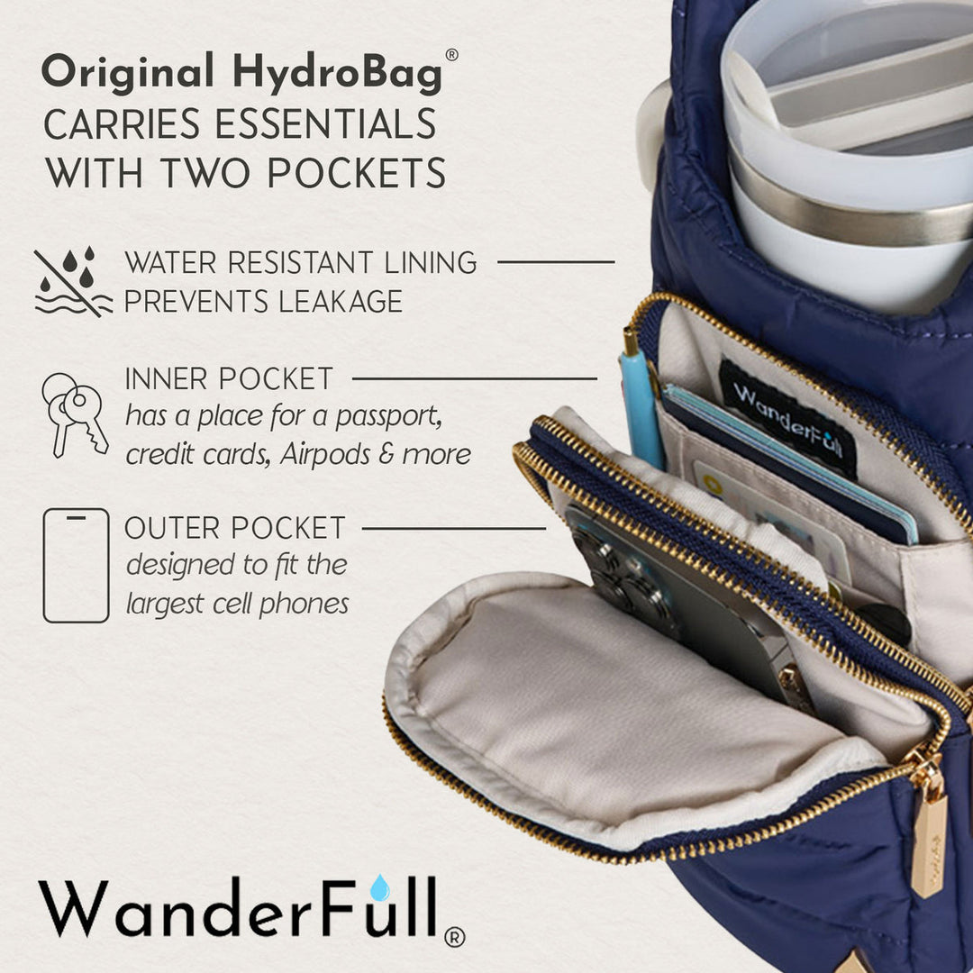 JUNE MARKET: HydroBag® HANDLE®- Island Navy Matte by Wanderfull (Ships in 2-3 Weeks)