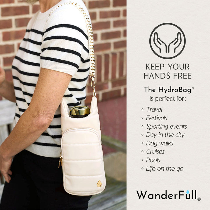 JUNE MARKET: Ivory Vegan Leather HydroBag® with Strap Bundle Oprah's Favorite Things by Wanderfull (Ships in 2-3 Weeks)