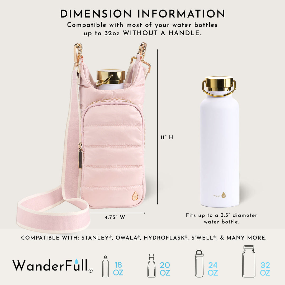 JUNE MARKET: Blush HydroBag® with Blush and Ivory Striped Strap by Wanderfull (Ships in 2-3 Weeks)