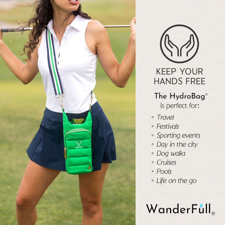 JUNE MARKET: Kelly Green HydroBag® with Golf Embroidery by Wanderfull (Ships in 2-3 Weeks)