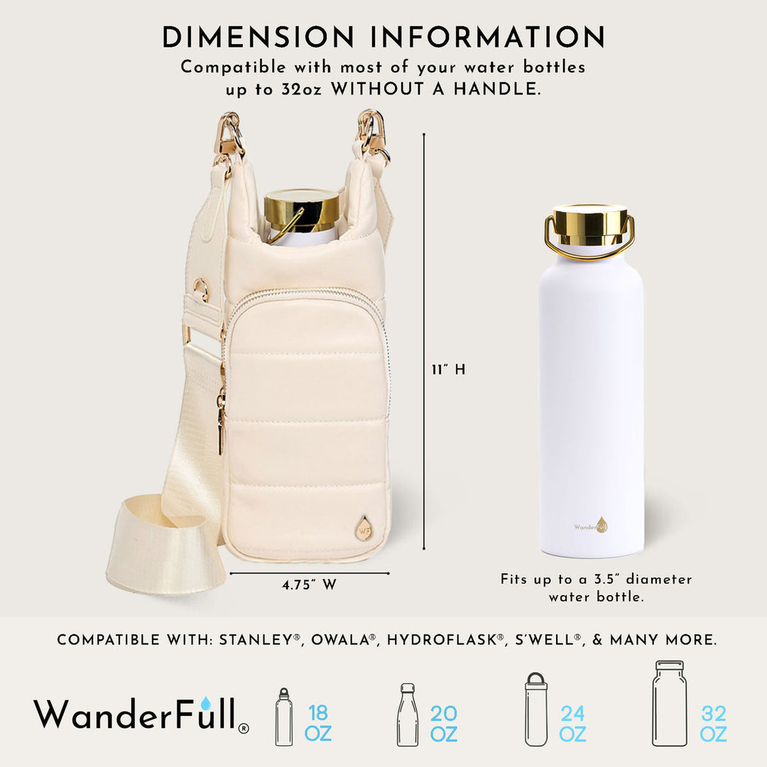 JUNE MARKET: Ivory Vegan Leather HydroBag® with Strap Bundle Oprah's Favorite Things by Wanderfull (Ships in 2-3 Weeks)