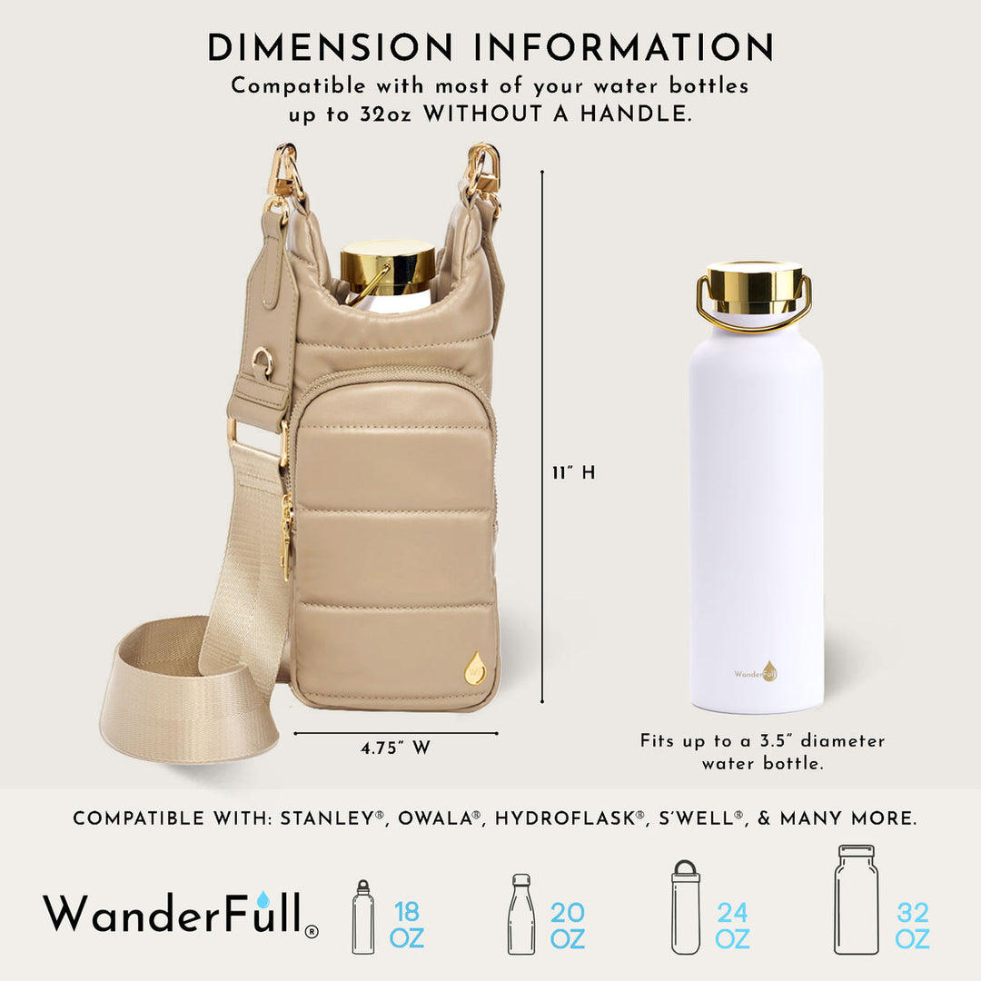 JUNE MARKET: Taupe Vegan Leather Hydrobag® with Strap Bundle- Oprah's Favorite Things by Wanderfull (Ships in 2-3 Weeks)