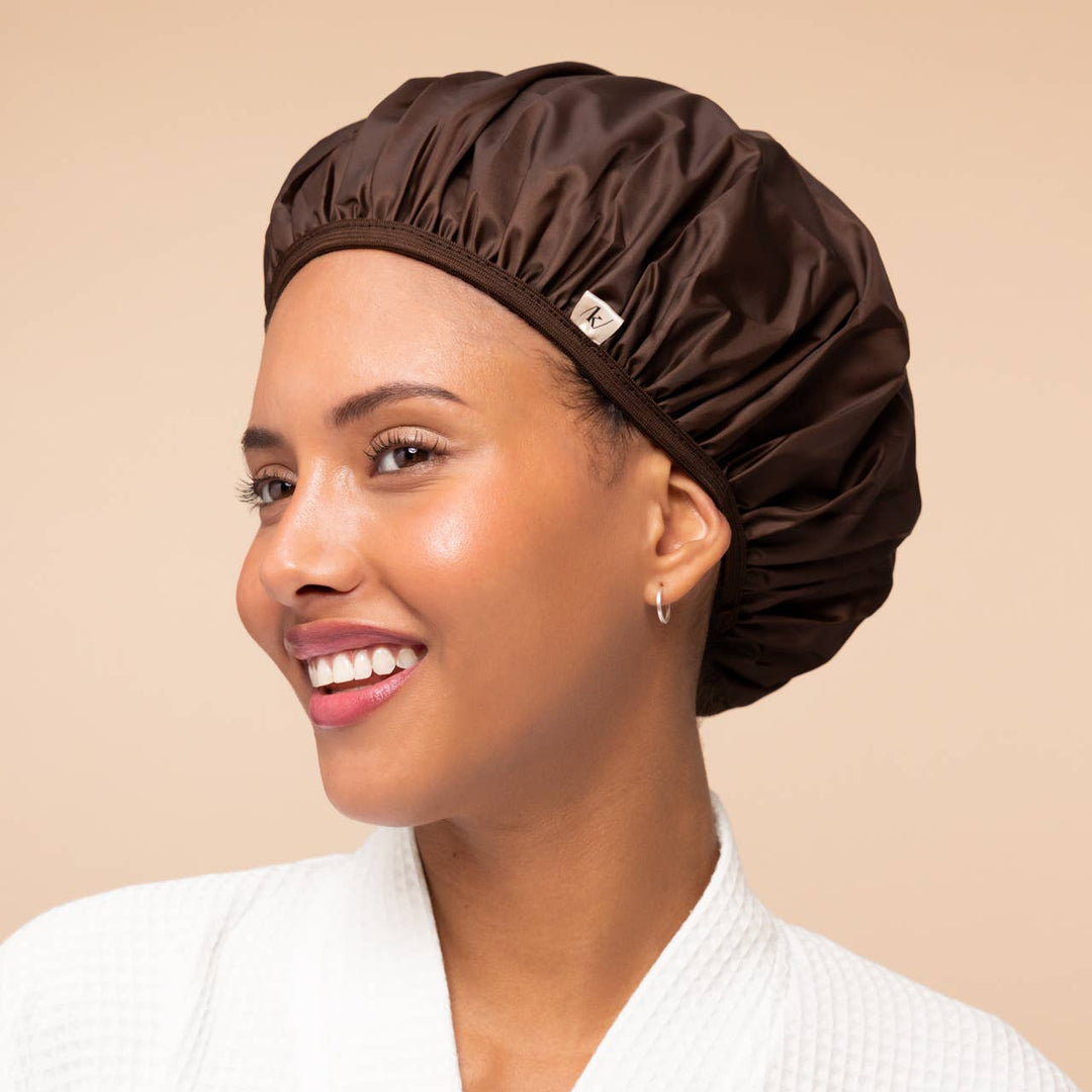 Kitsch Shower Cap Set - Terracotta & Brown