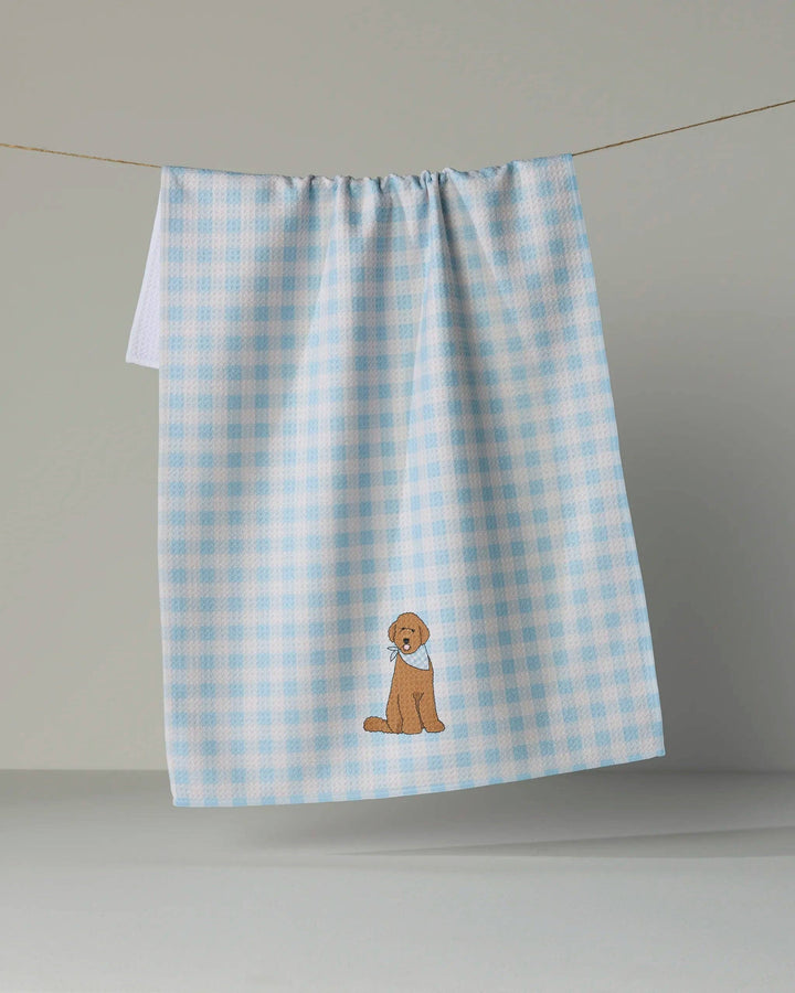 Gingham Doodle Tea Towel by Geometry