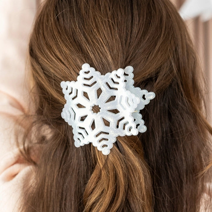 Teleties Flat Hair Clip - Glitter Snowflake
