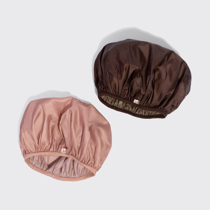 Kitsch Shower Cap Set - Terracotta & Brown