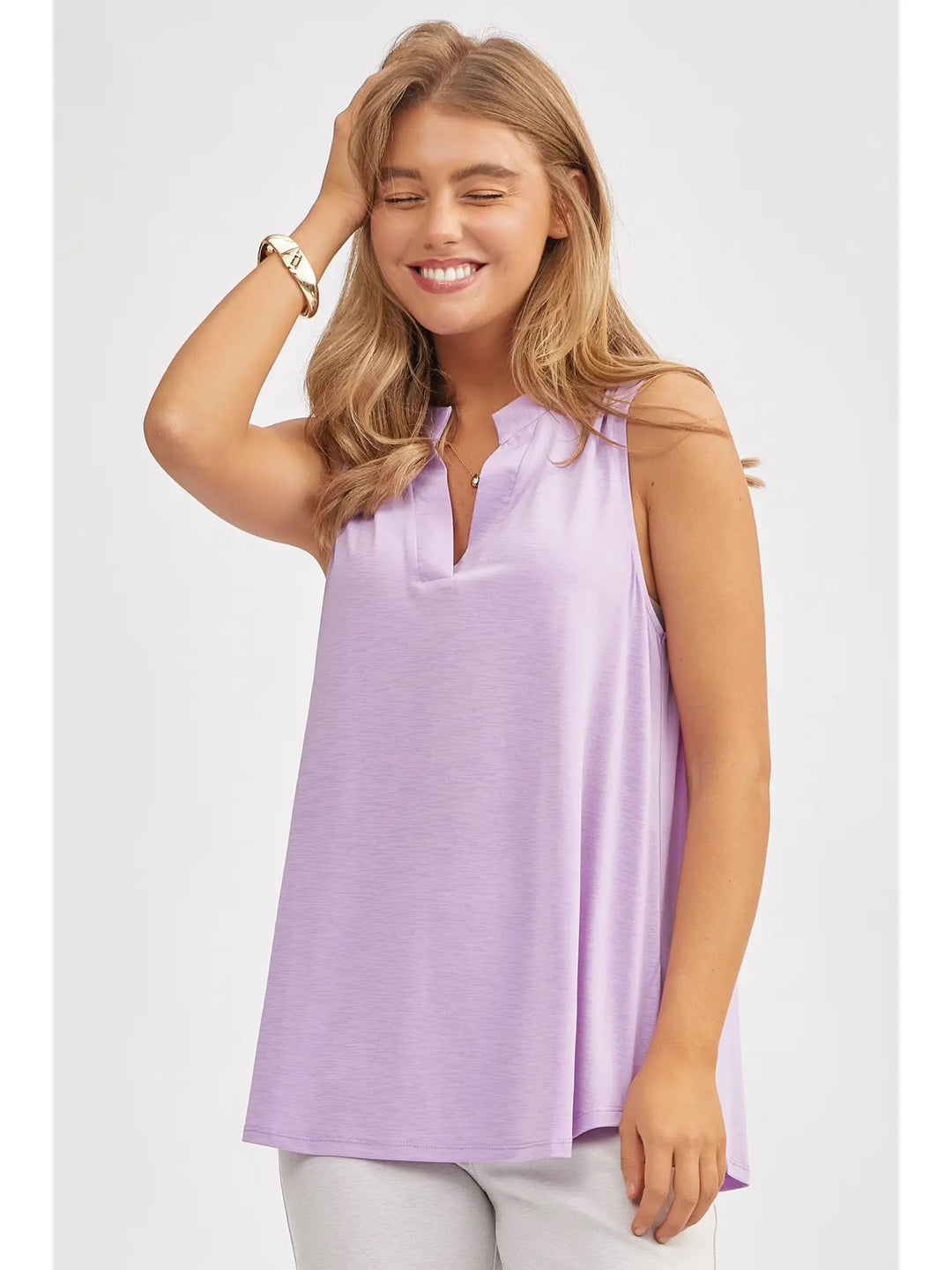 Lizzy Solid A-Line Tank - Lilac