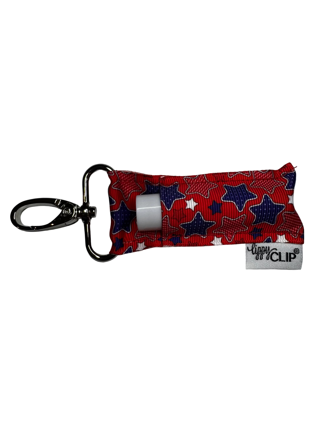 Patriotic Stars on Red LippyClip® Lip Balm Holder (PREORDER: Ships in 2-3 Weeks)