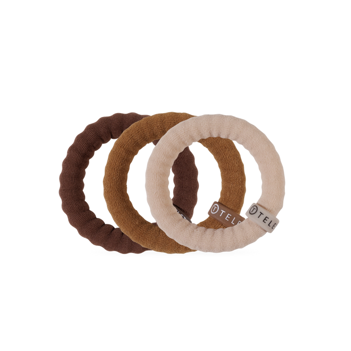 Teleties Nylon Hair Ties - Small Band Pack of 3 - Espresso Yourself