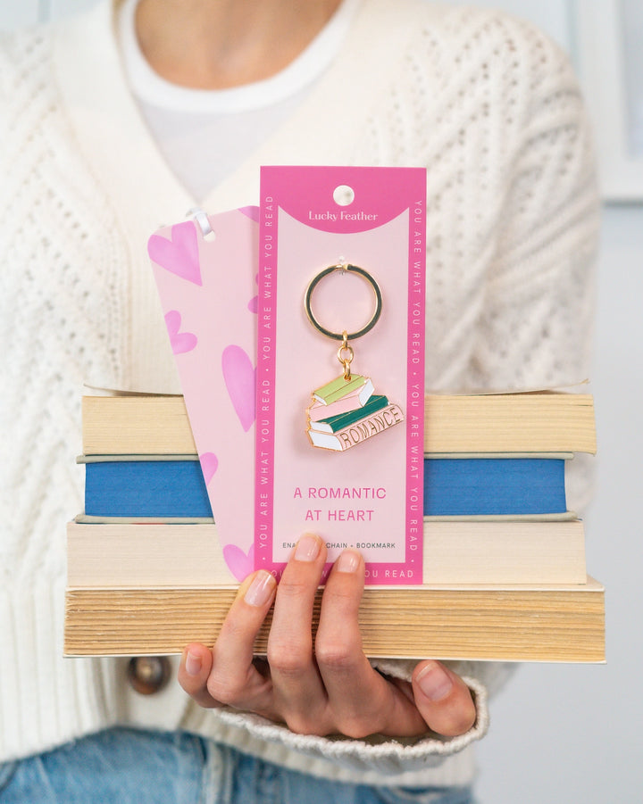 Bookmark & Keychain Set by Lucky Feather - Romance