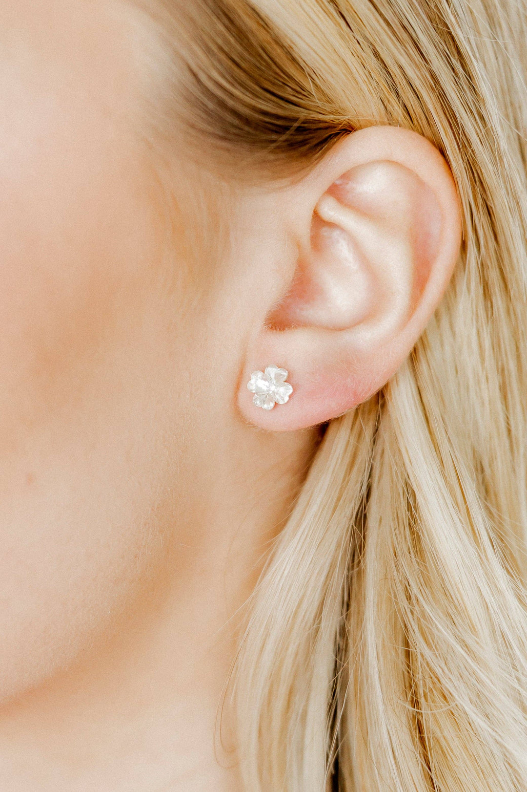 Screwback Stud Earrings Lux - Candy Clover Clear by Linny Co (Ships in 2-3 Weeks)