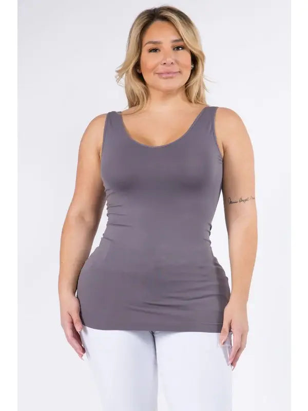 Reversible Basic Seamless Tank - Shark by Yelete