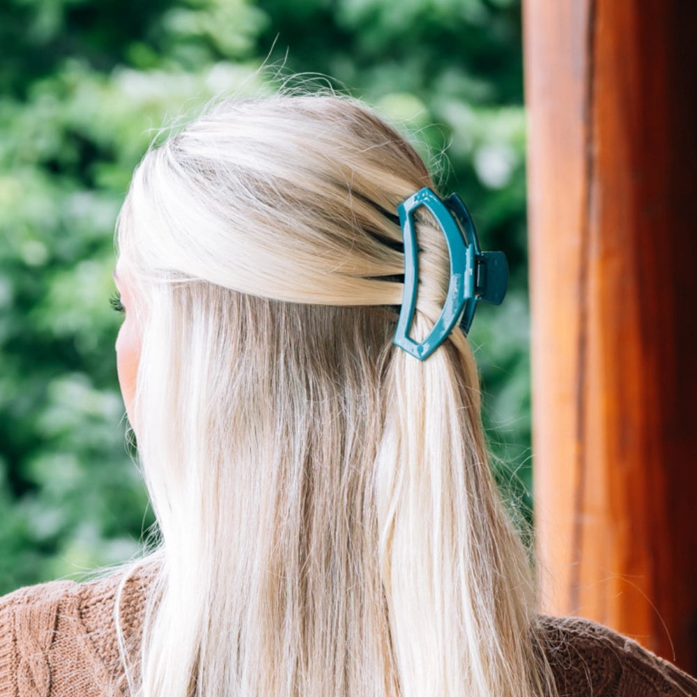 Medium Teleties Open Claw Clip - Teal With It