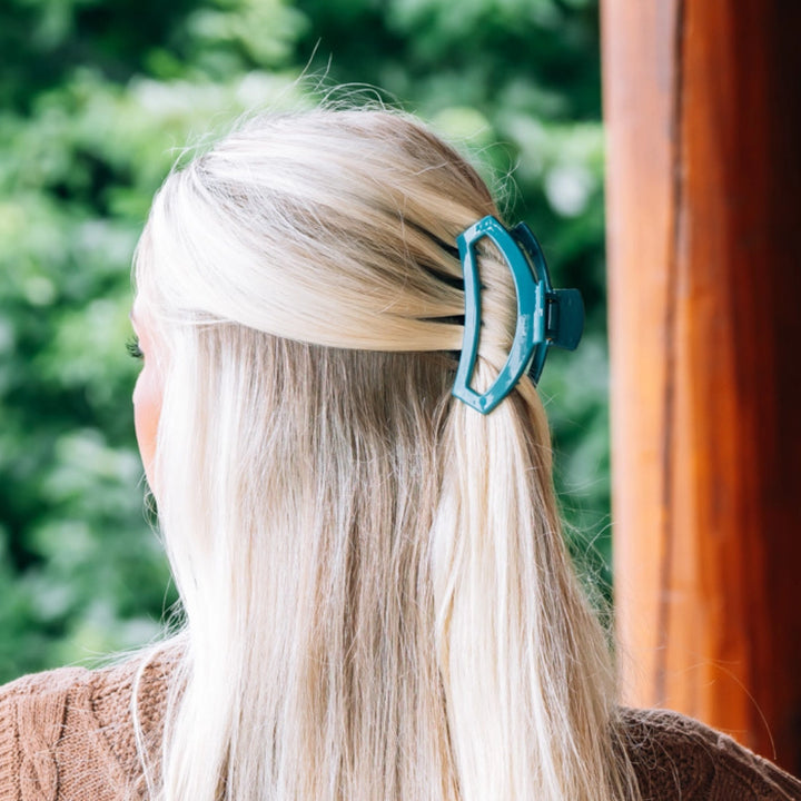 Medium Teleties Open Claw Clip - Teal With It