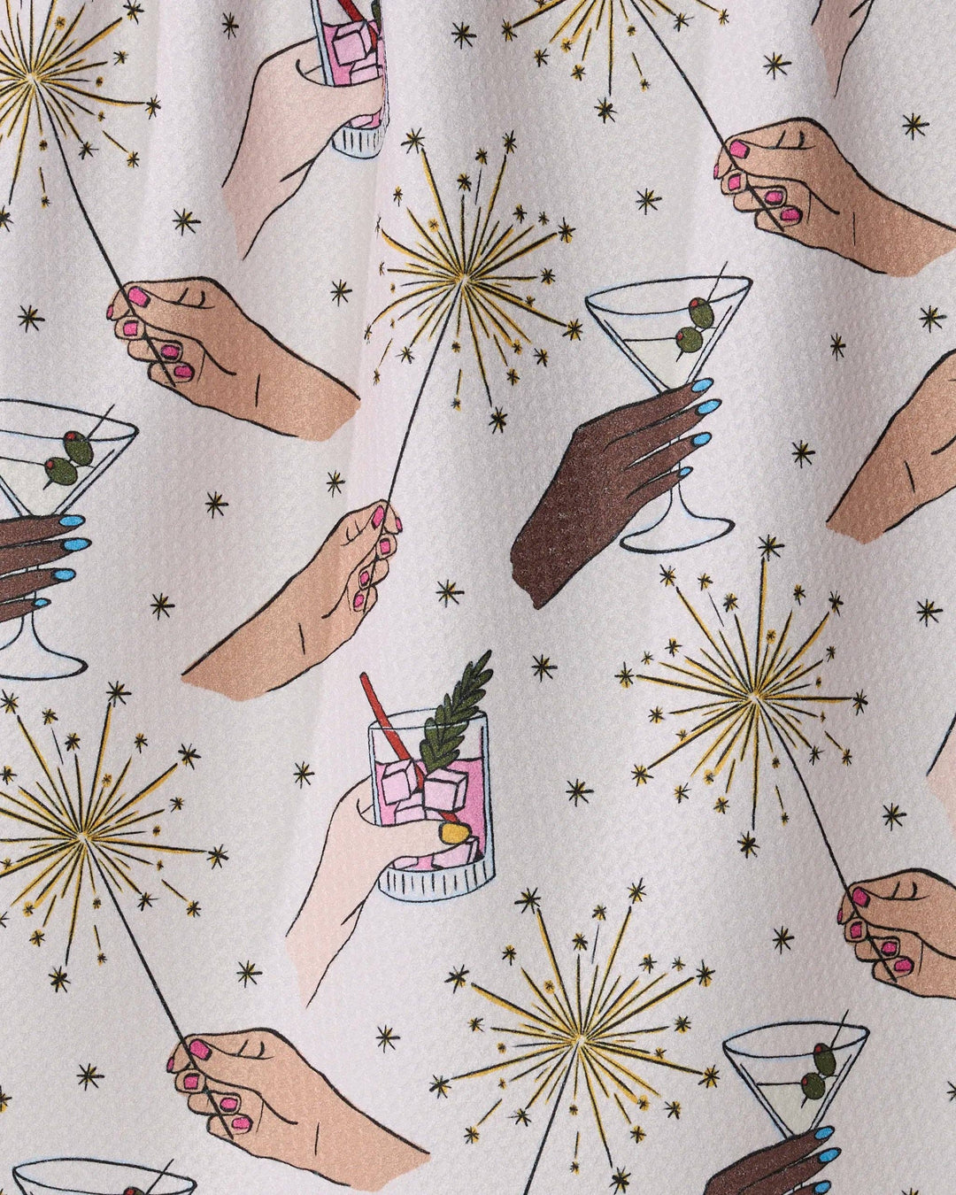Glitter Cheers Tea Towel by Geometry