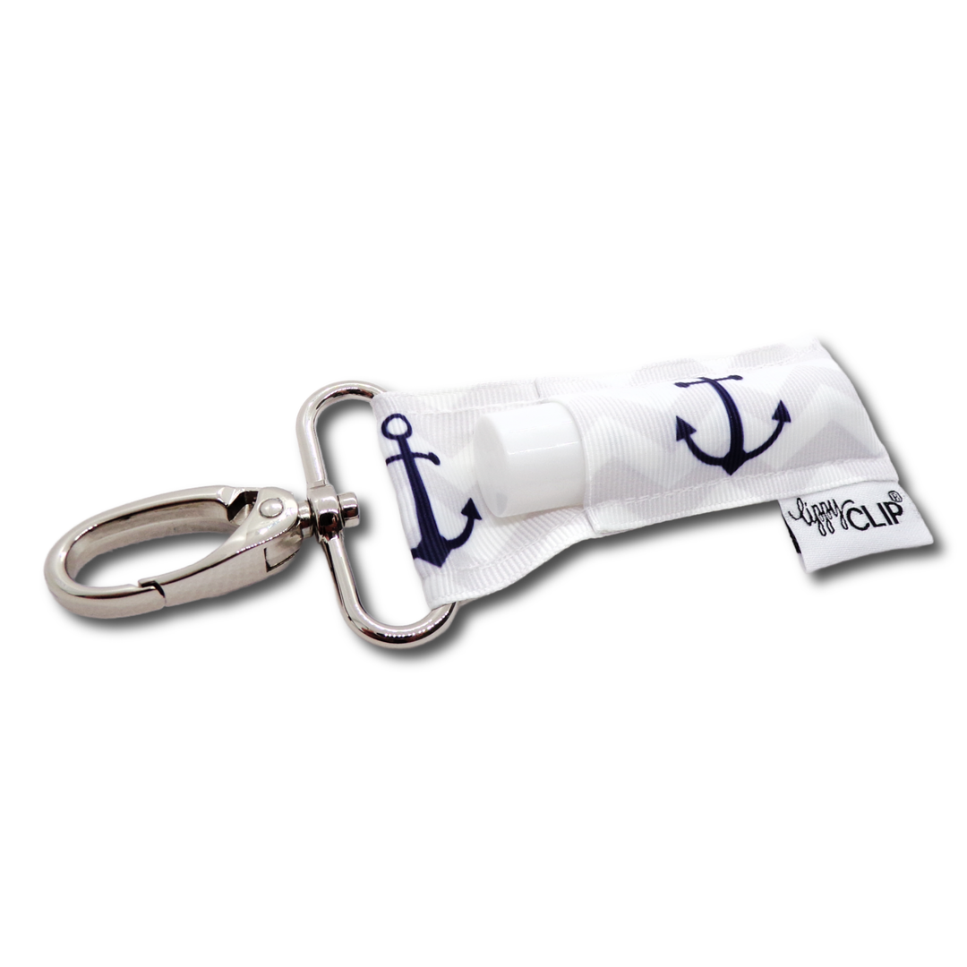 Navy Anchors LippyClip® Lip Balm Holder (PREORDER: Ships in 2-3 Weeks)