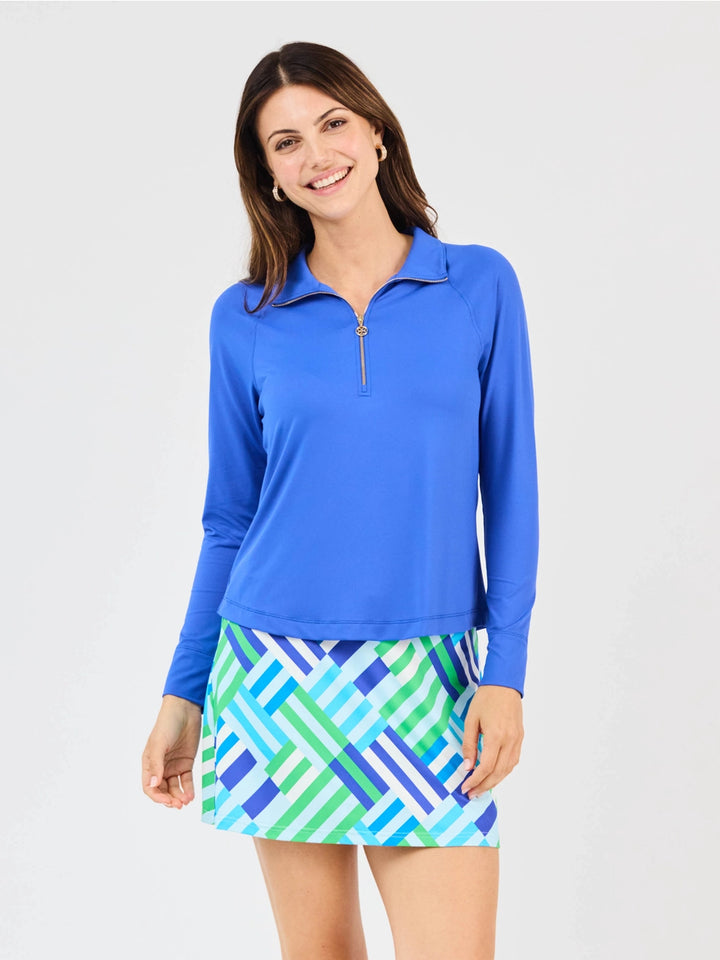 Saratoga Half-Zip Pullover in Royal Blue by Mary Square