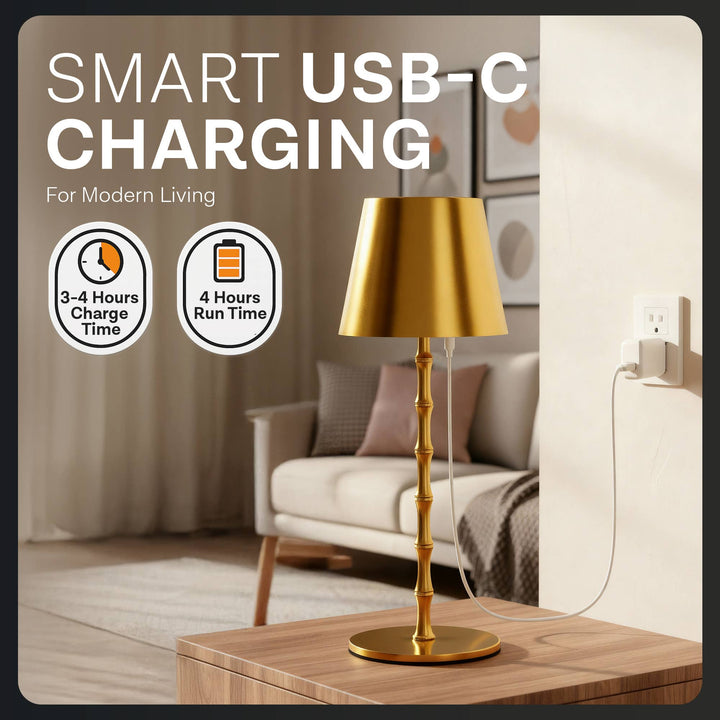 Gold Rechargeable Touch Control LED Lamp
