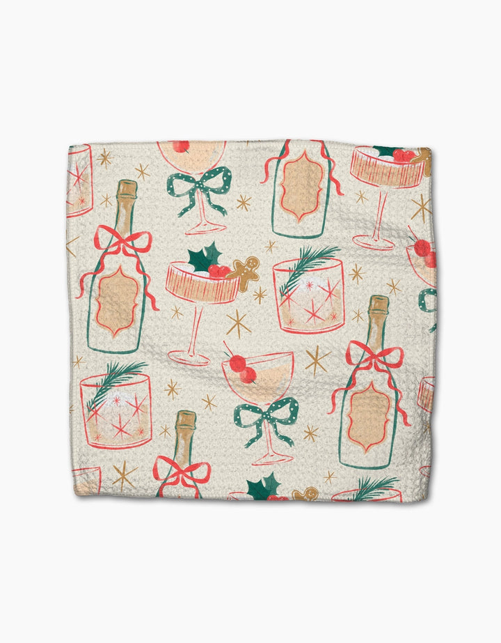 Christmas Cocktails Dishcloth Set By Geometry