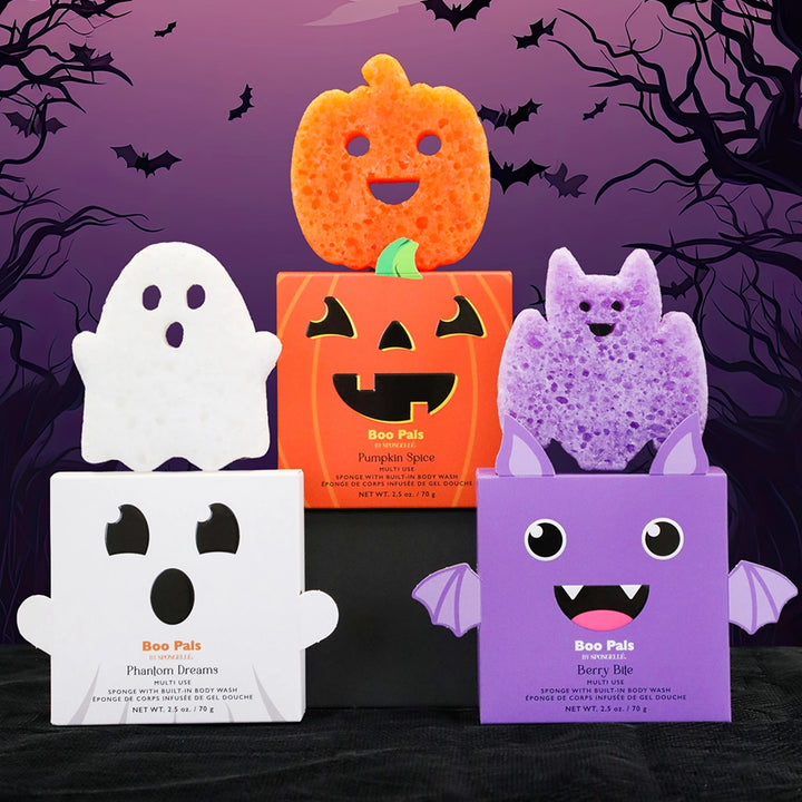 Boo Pals Halloween Bath Buffer - Berry Bite Bat