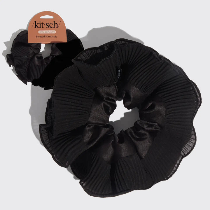Halloween Black Pleated Scrunchie