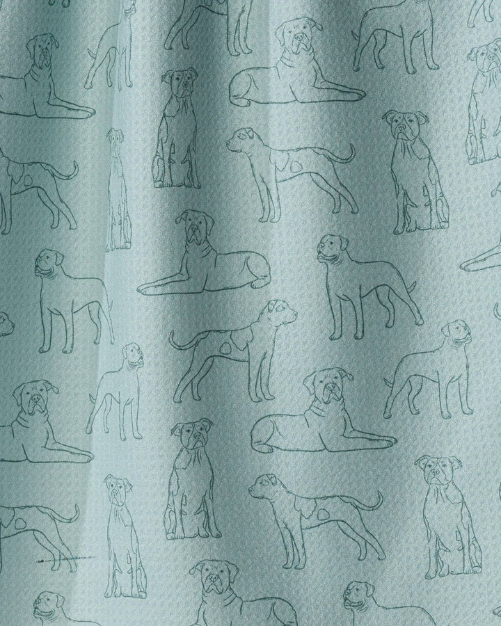Bulldog Pups Tea Towel - Rain by Geometry