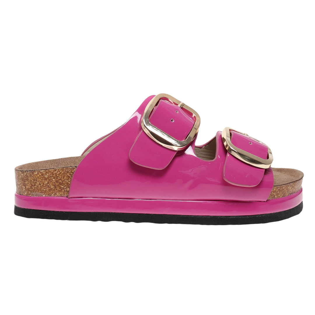 Outwoods Joan Buckle Sandals - Fuchsia