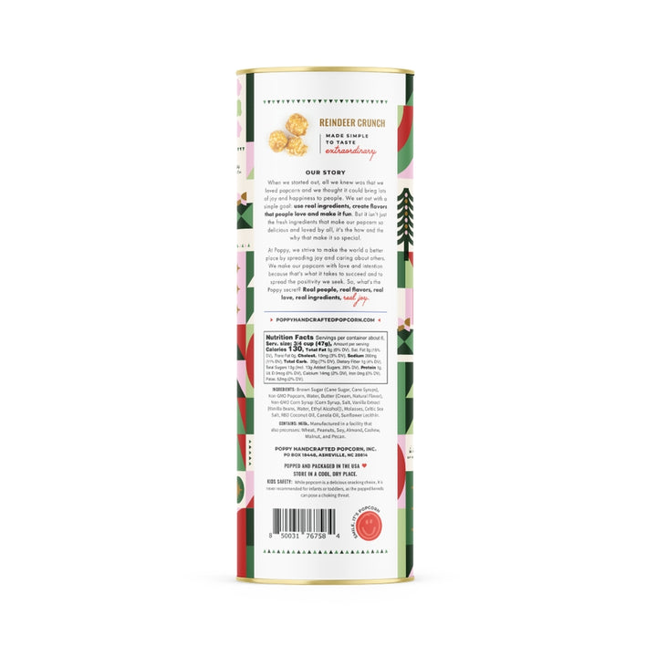 Reindeer Crunch Holiday Popcorn Cylinder by Poppy