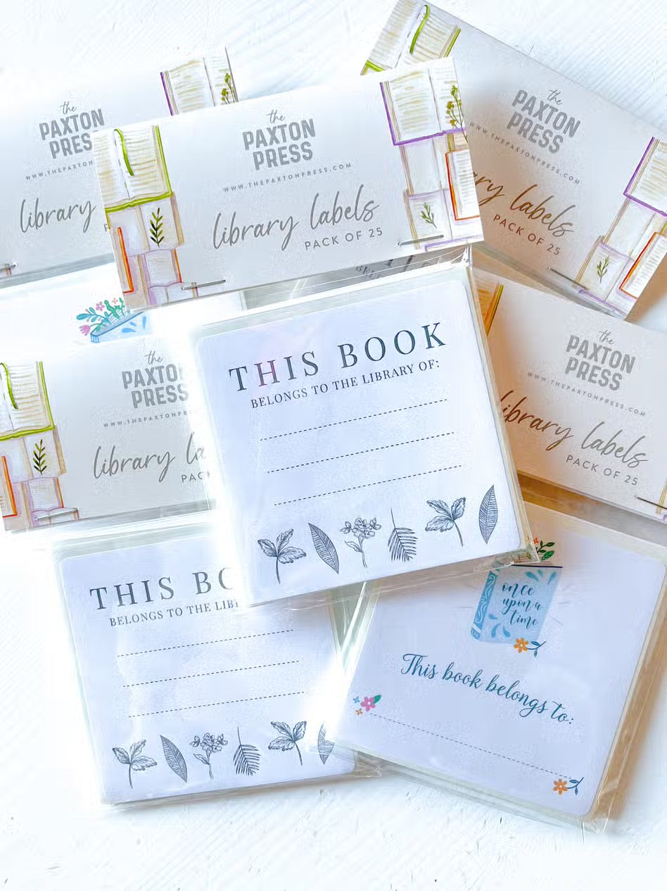 'This Book Belongs To' Botanical Library Labels
