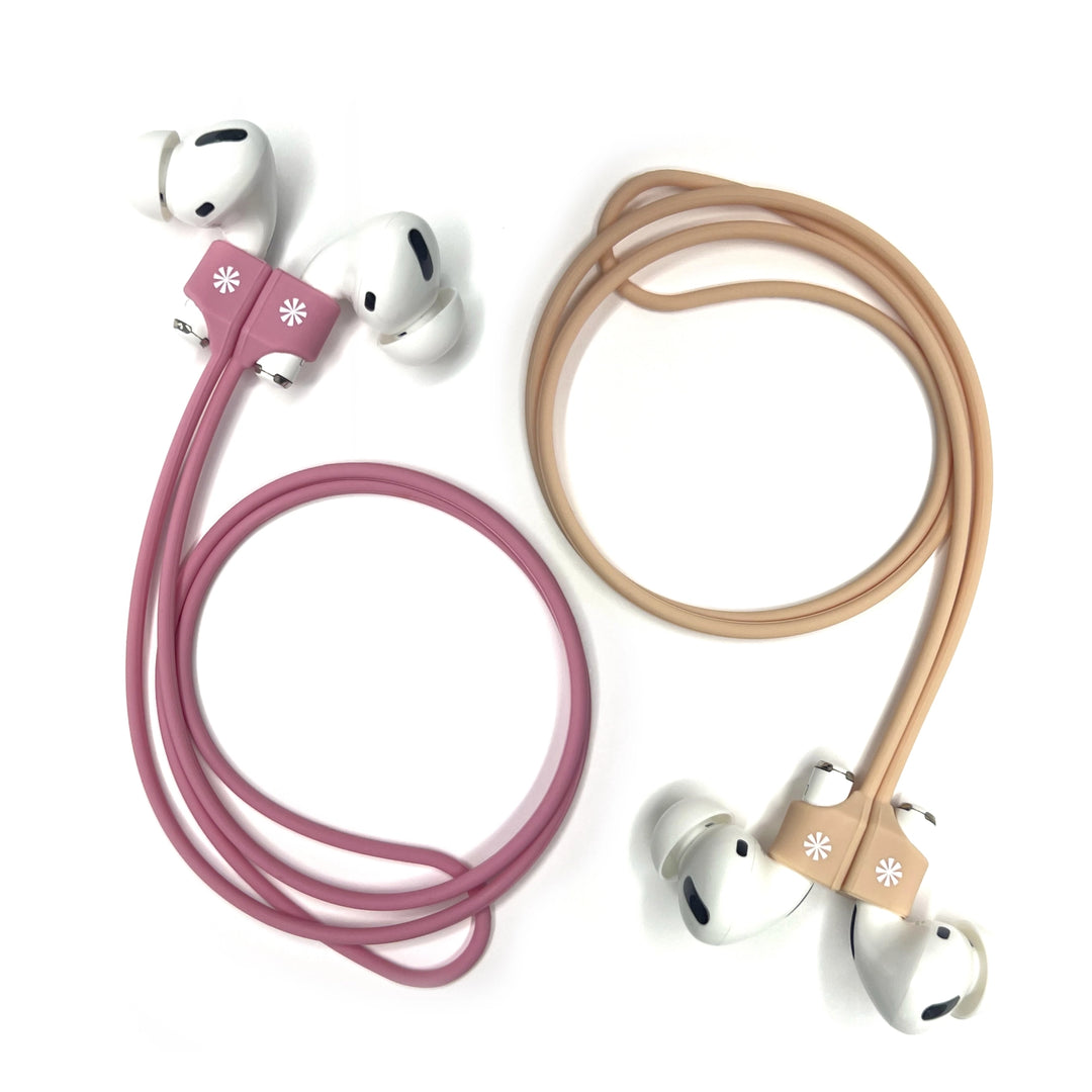 Pod Squad Set of 2 Earbud Tethers - Pink/Natural