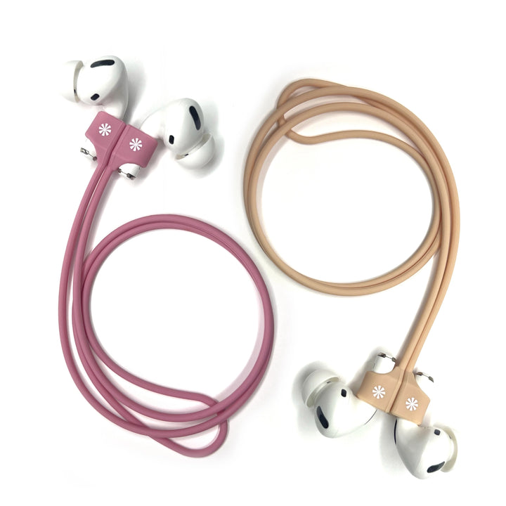 Pod Squad Set of 2 Earbud Tethers - Pink/Natural