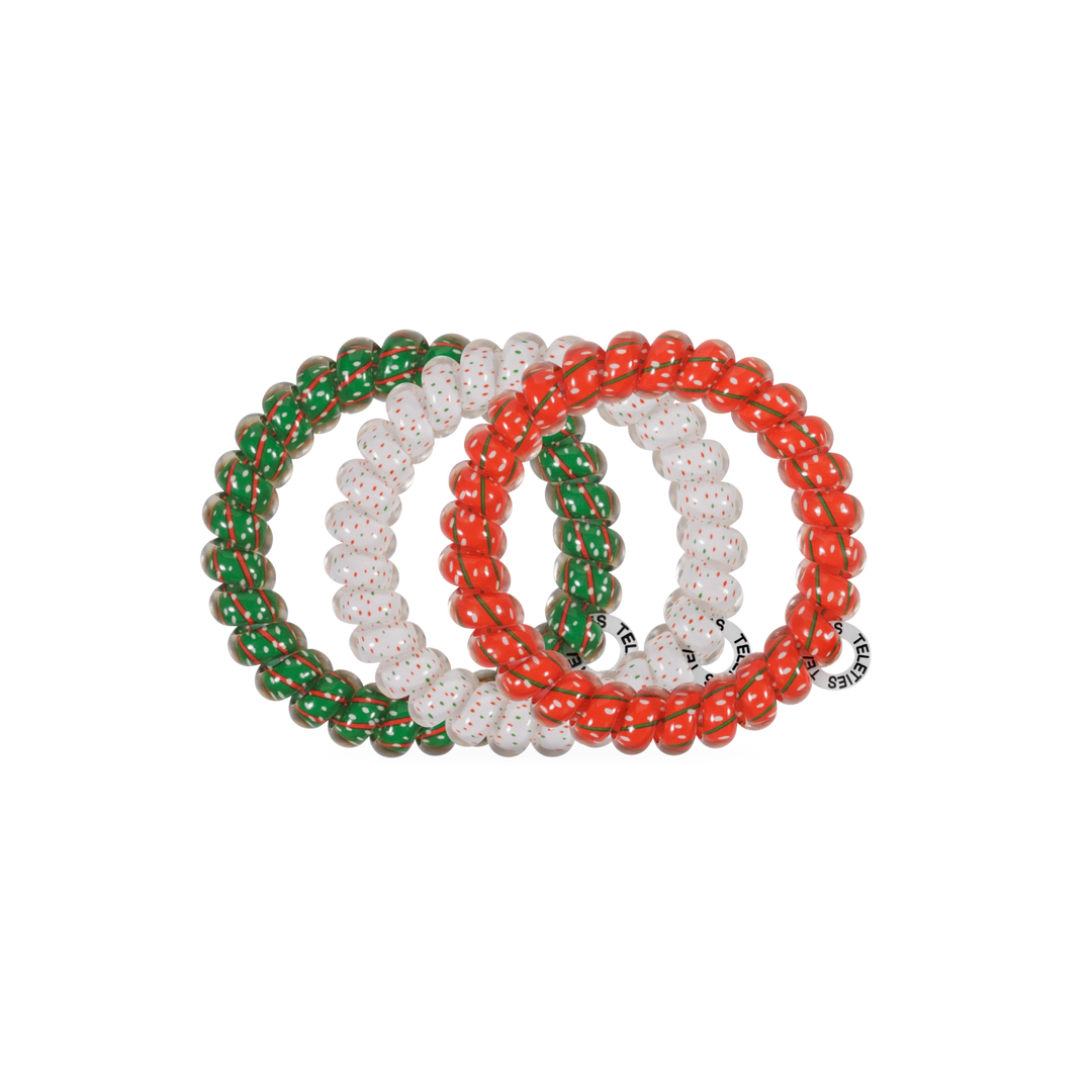 Teleties Hair Tie - Large Band Pack of 3 - Holiday Confetti (Ships in 1-2 Weeks)