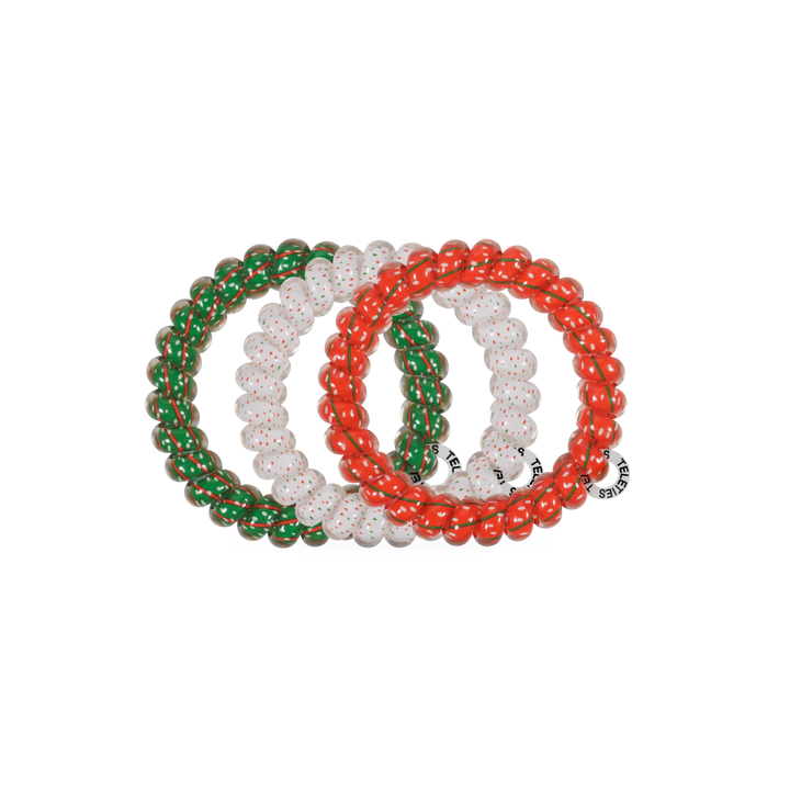 Teleties Hair Tie - Large Band Pack of 3 - Holiday Confetti (Ships in 1-2 Weeks)
