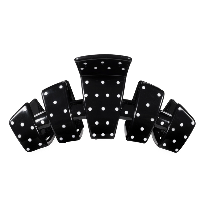 Large Teleties Claw Clip - Black Polka Dot Party (Ships Next Week)