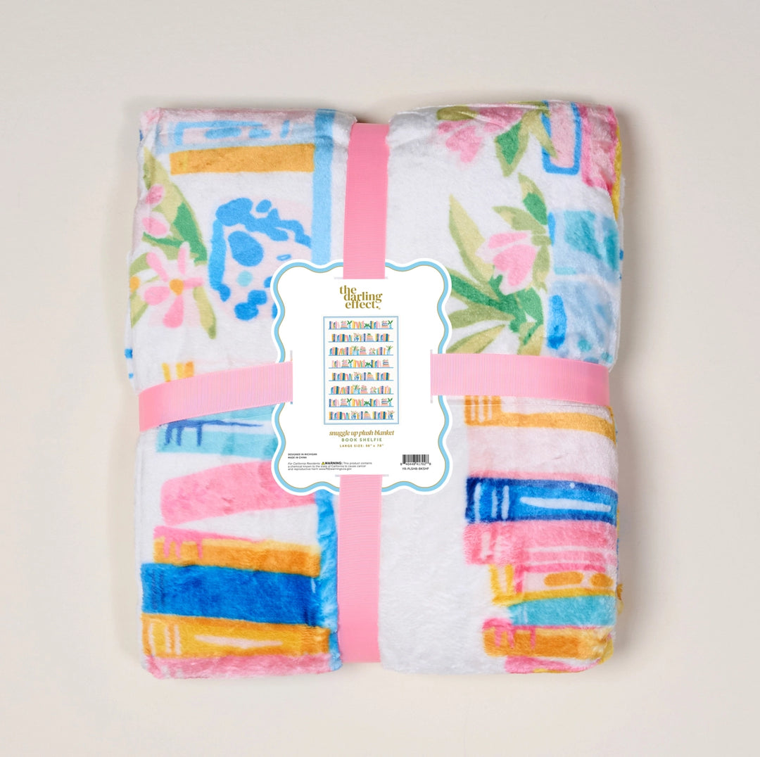 Snuggle Up Plush Blanket - Book Shelfie by The Darling Effect