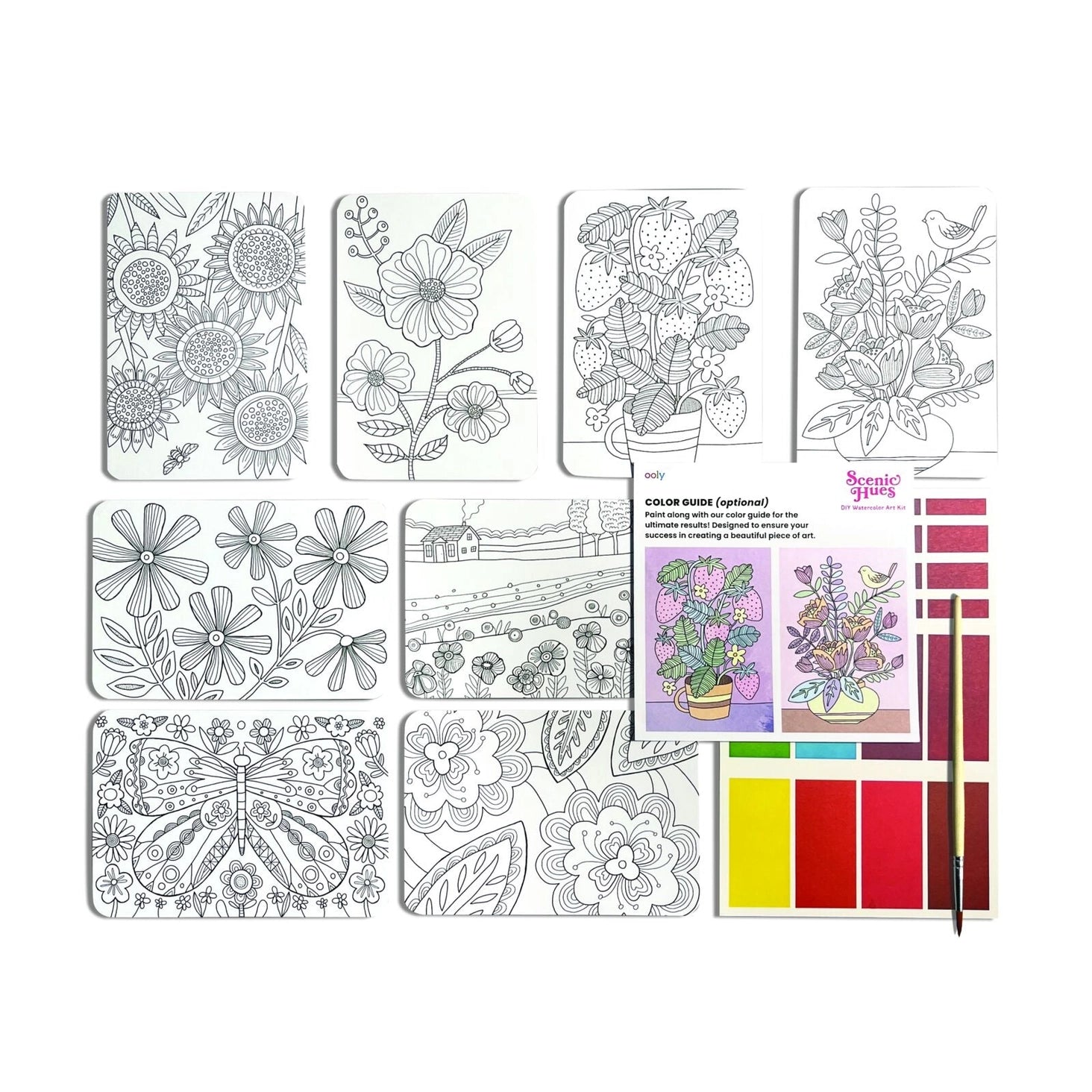 Scenic Hues D.I.Y. Watercolor Kit - Flowers & Gardens