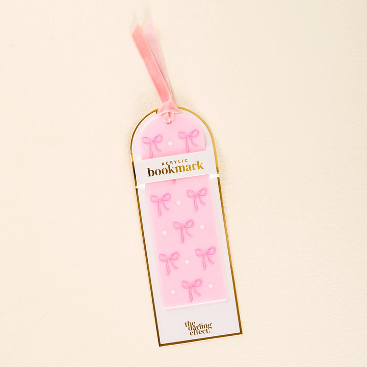 Pink Bow Acrylic Bookmark by the Darling Effect